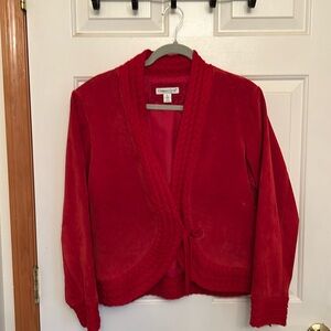 Coldwater Creek red leather and wool jacket size PL